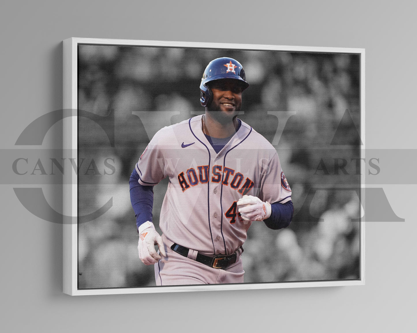 Yordan Alvarez Black & White Canvas Art Baseball Canvas Wall Art