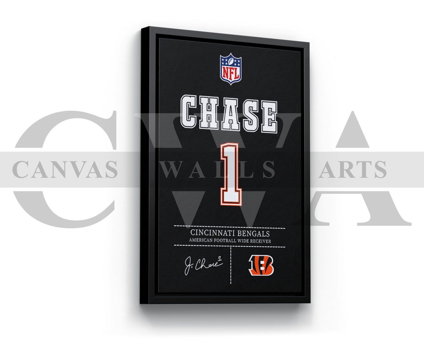 Ja'Marr Chase Canvas Wall Art NFL Jersey Poster American Football Sports Canvas Print