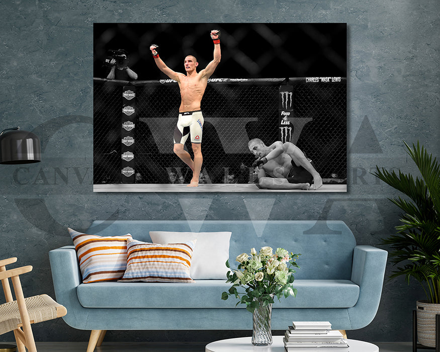 Sean Strickland Black & White Canvas Art MMA Canvas Wall Art