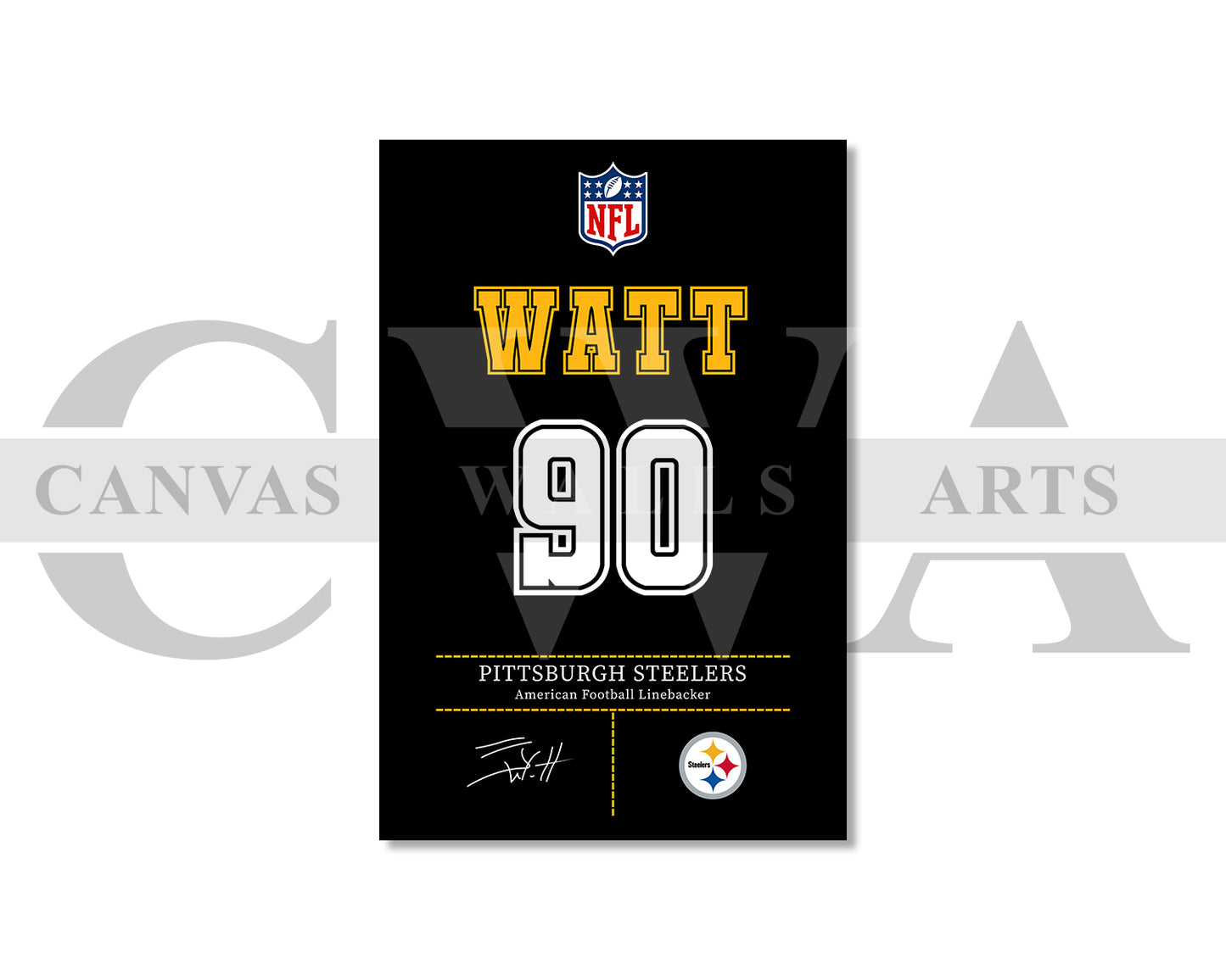 T. J. Watt Jersey Canvas Wall Art NFL Jersey Poster Print American Football Sports Canvas Wall Art