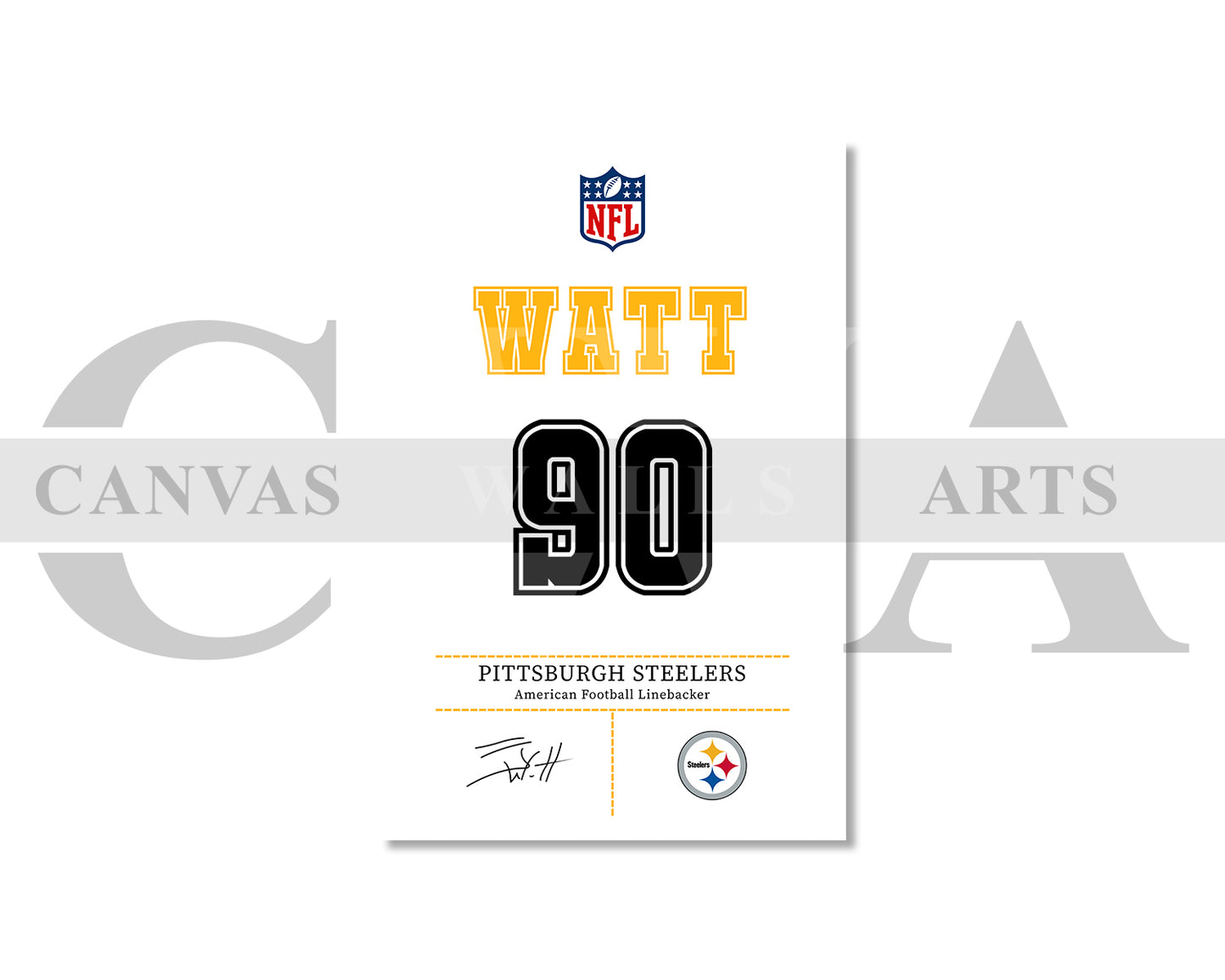 T. J. Watt Jersey Canvas Wall Art NFL Jersey Poster Print Canvas Frame Ready To Hang
