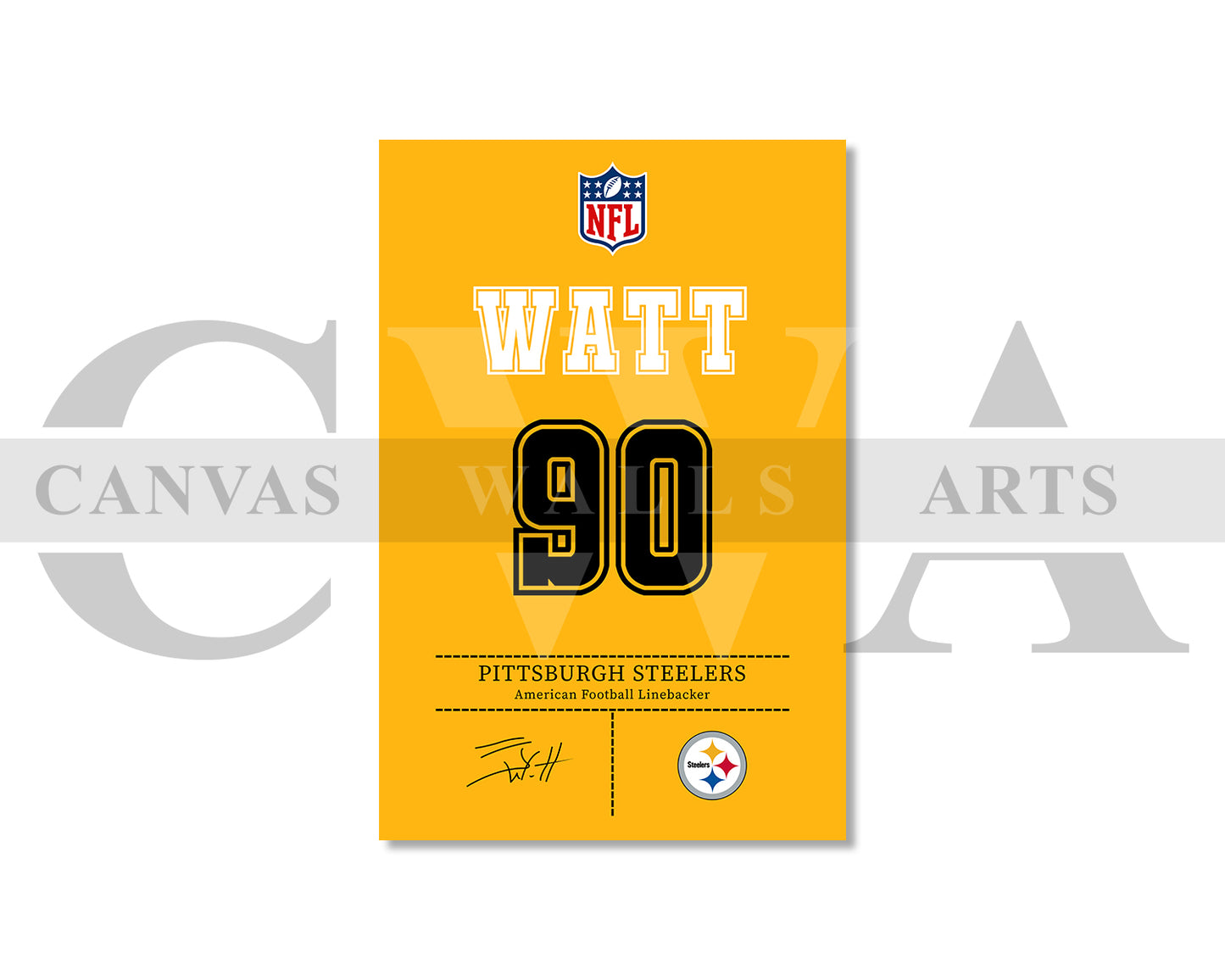 T. J. Watt Jersey Canvas Wall Art NFL Jersey Poster Print American Football Canvas Frame Ready To Hang