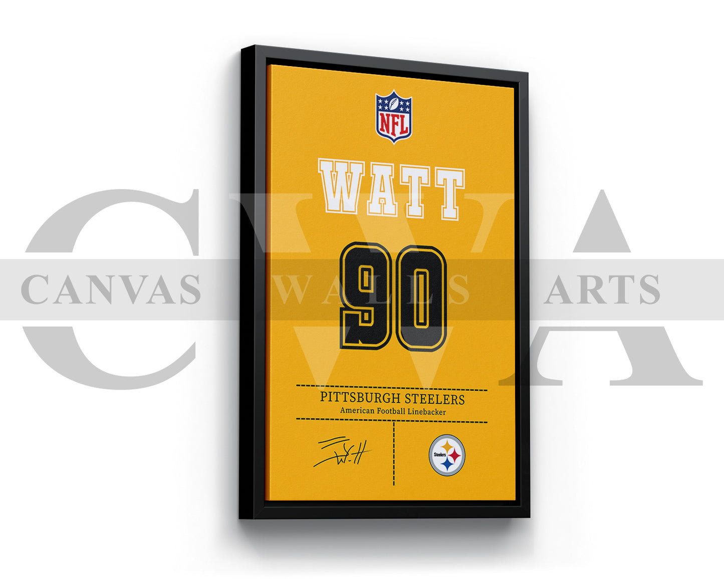 T. J. Watt Jersey Canvas Wall Art NFL Jersey Poster Print American Football Canvas Frame Ready To Hang