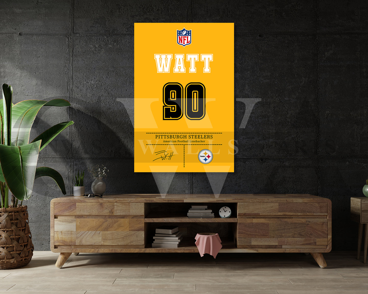 T. J. Watt Jersey Canvas Wall Art NFL Jersey Poster Print American Football Canvas Frame Ready To Hang