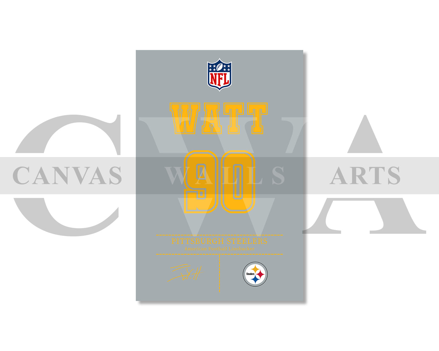 T. J. Watt Jersey Canvas Wall Art NFL Jersey Poster Print Sports Canvas Print