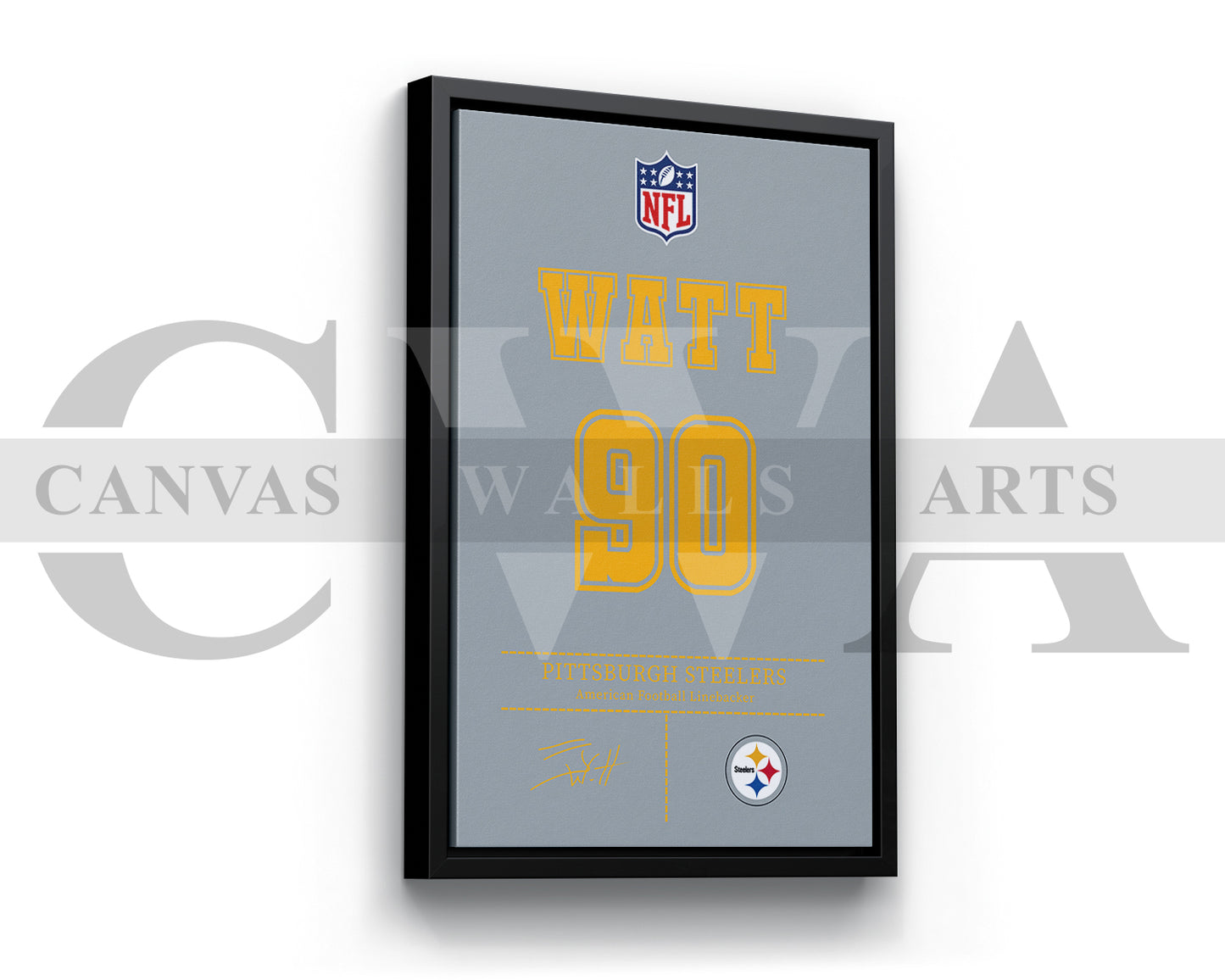 T. J. Watt Jersey Canvas Wall Art NFL Jersey Poster Print Sports Canvas Print