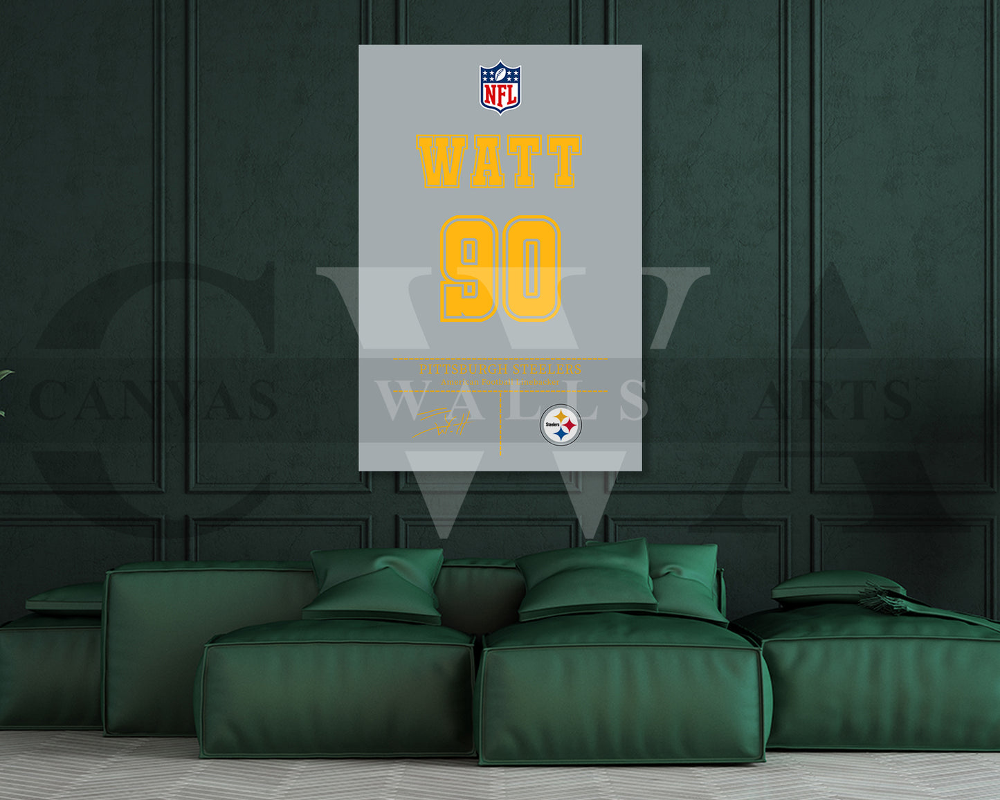 T. J. Watt Jersey Canvas Wall Art NFL Jersey Poster Print Sports Canvas Print