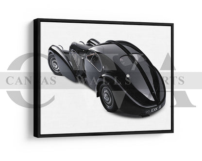 1938 Bugatti Type 57SC Atlantic Canvas Wall Art Car Poster Print