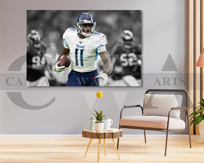 AJ Brown Black & White Canvas Art American Football Canvas Wall Art