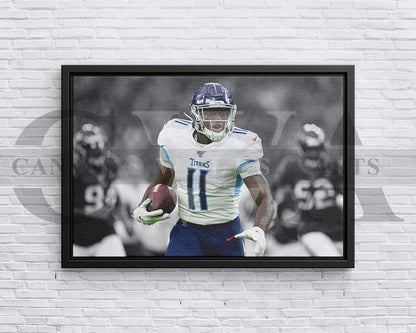 AJ Brown Black & White Canvas Art American Football Canvas Wall Art