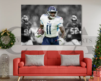 AJ Brown Black & White Canvas Art American Football Canvas Wall Art