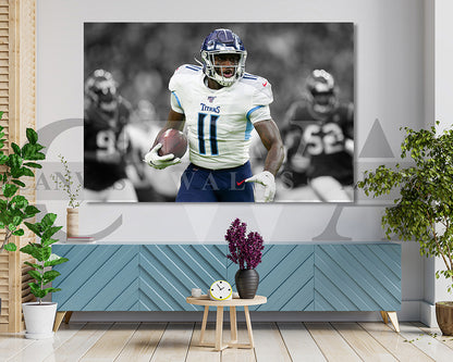 AJ Brown Black & White Canvas Art American Football Canvas Wall Art
