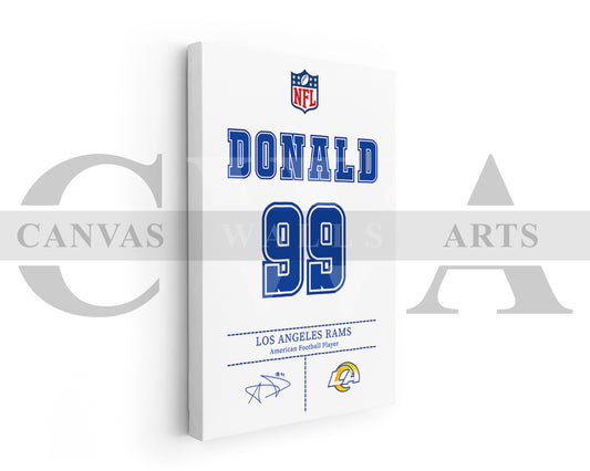Aaron Donald Canvas Wall Art - NFL Jersey Poster | Ready to Hang Sports Canvas Print