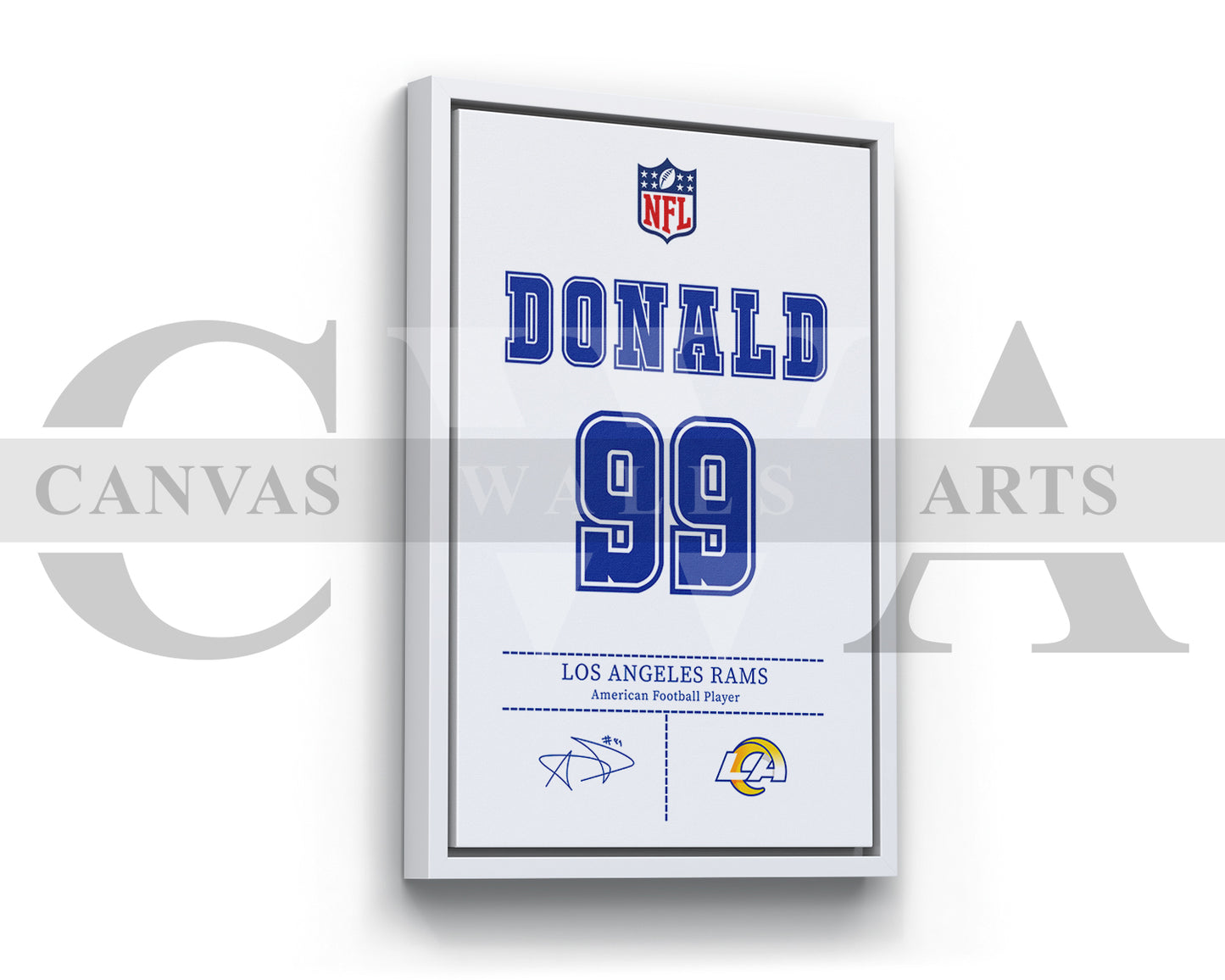Aaron Donald Canvas Wall Art - NFL Jersey Poster | Ready to Hang Sports Canvas Print