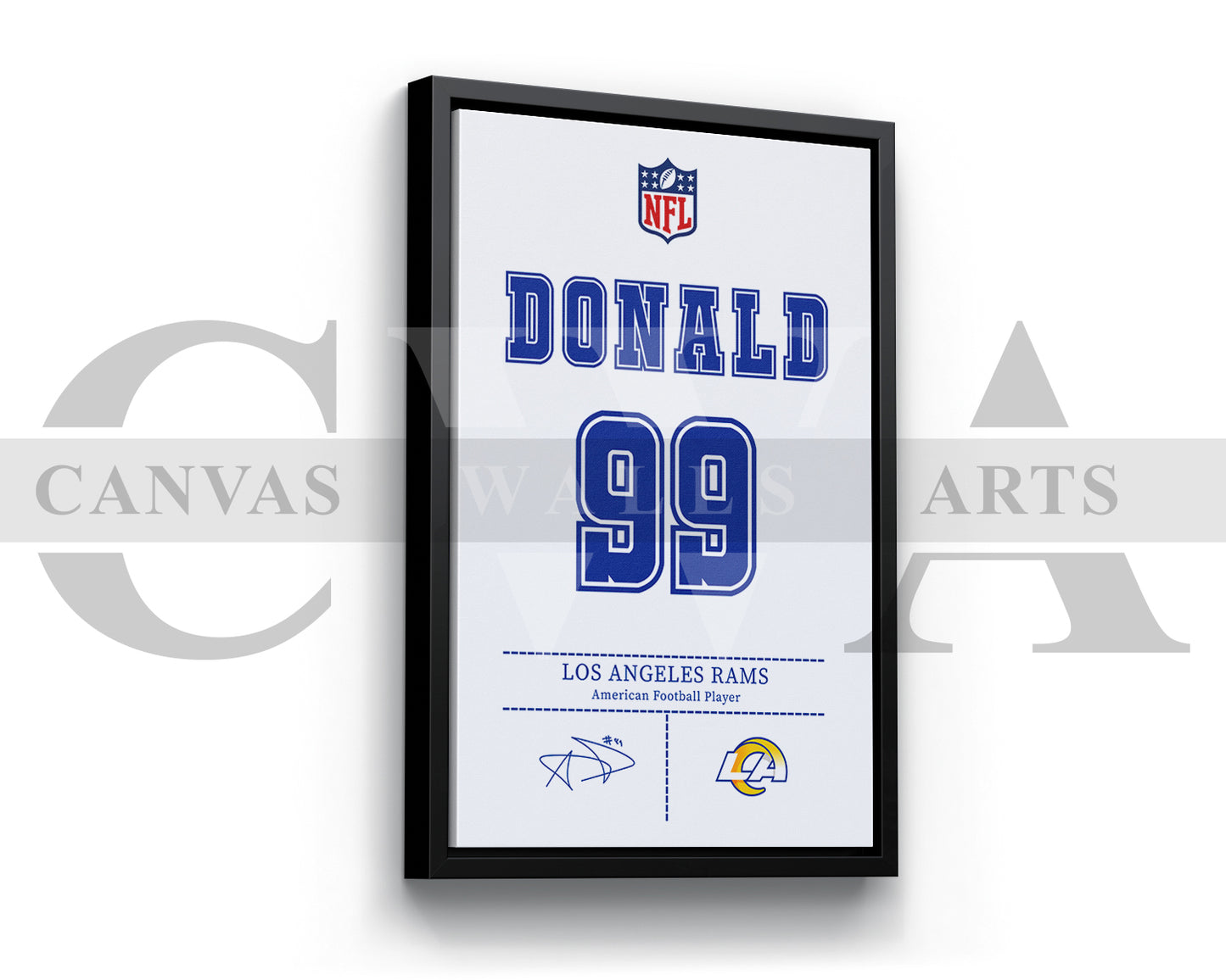 Aaron Donald Canvas Wall Art - NFL Jersey Poster | Ready to Hang Sports Canvas Print