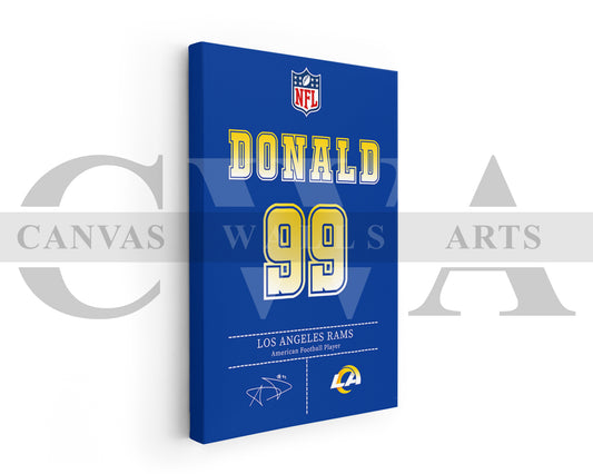 Aaron Donald Canvas Wall Art - NFL Jersey Poster | Ready to Hang Sports Canvas Print