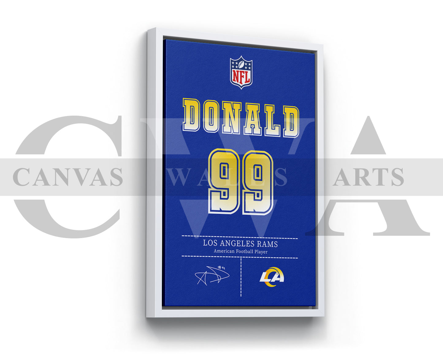 Aaron Donald Canvas Wall Art - NFL Jersey Poster | Ready to Hang Sports Canvas Print