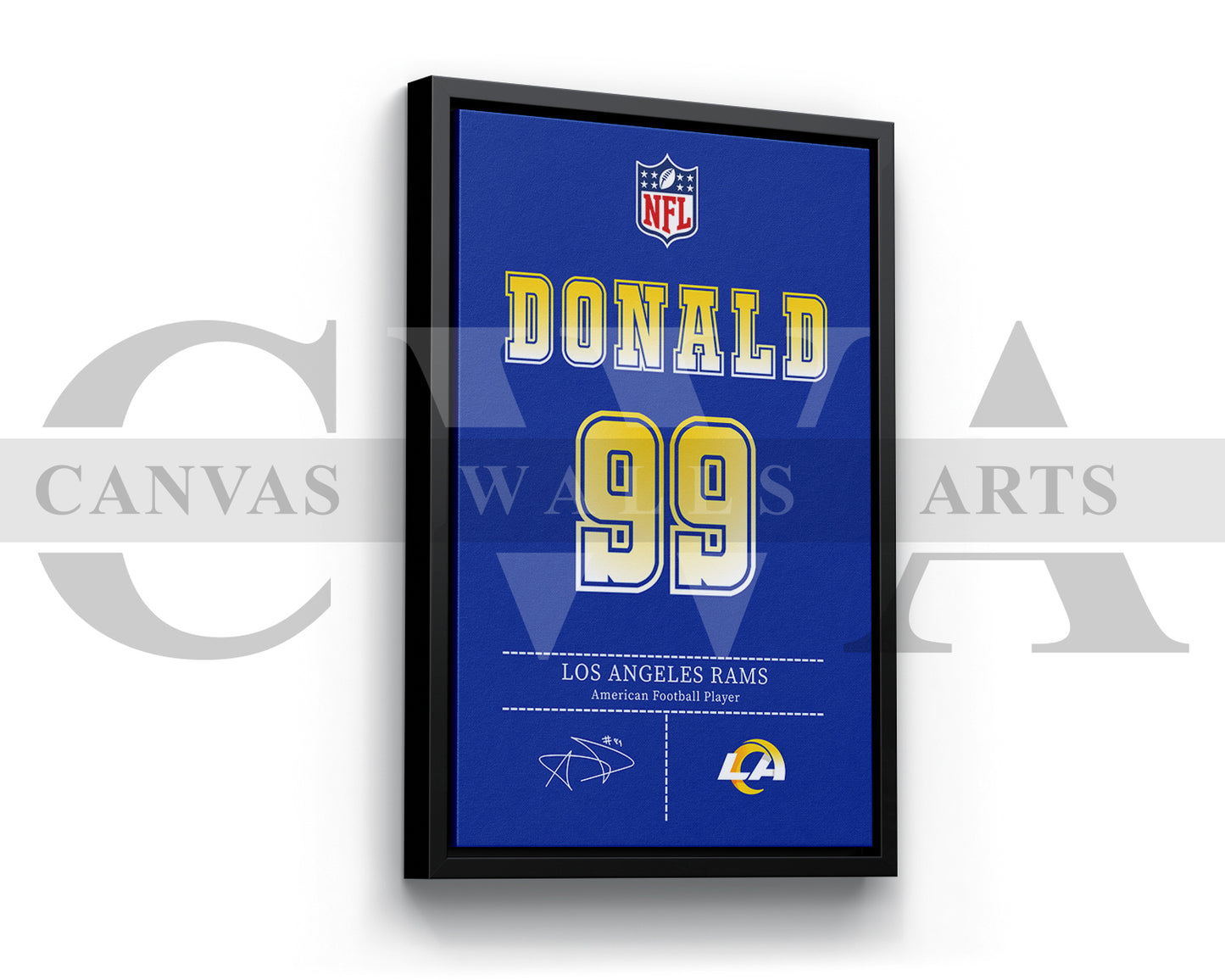 Aaron Donald Canvas Wall Art - NFL Jersey Poster | Ready to Hang Sports Canvas Print