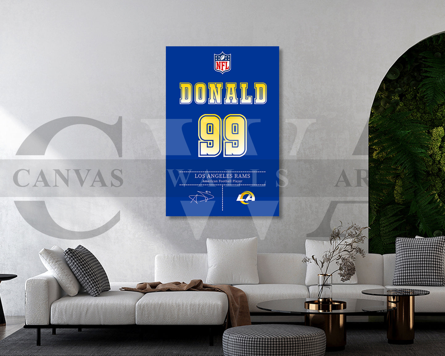 Aaron Donald Canvas Wall Art - NFL Jersey Poster | Ready to Hang Sports Canvas Print