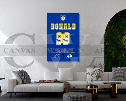 Aaron Donald Canvas Wall Art - NFL Jersey Poster | Ready to Hang Sports Canvas Print