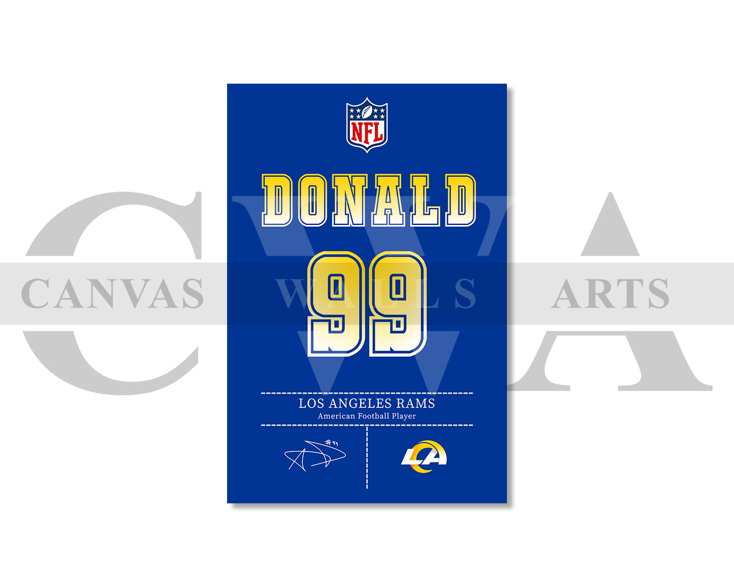Aaron Donald Canvas Wall Art - NFL Jersey Poster | Ready to Hang Sports Canvas Print