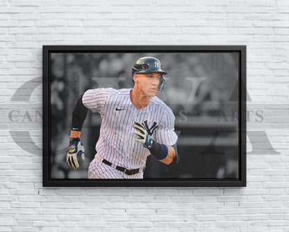 Aaron Judge Black & White Canvas Art Baseball Canvas Wall Art