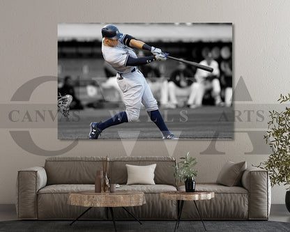 Aaron Judge Black & White Canvas Art Baseball Canvas Wall Art
