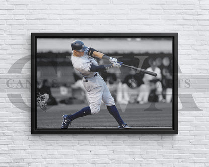 Aaron Judge Black & White Canvas Art Baseball Canvas Wall Art