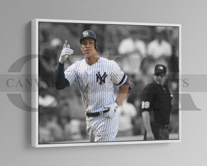 Aaron Judge Black & White Canvas Art Baseball Canvas Wall Art