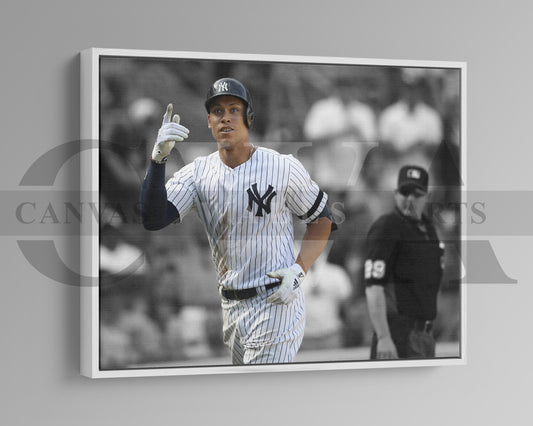 Aaron Judge Black & White Canvas Art Baseball Canvas Wall Art