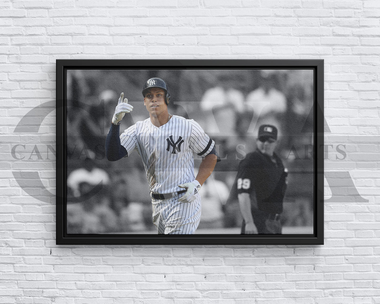 Aaron Judge Black & White Canvas Art Baseball Canvas Wall Art