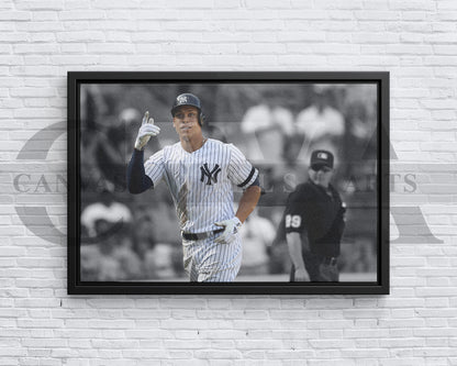 Aaron Judge Black & White Canvas Art Baseball Canvas Wall Art
