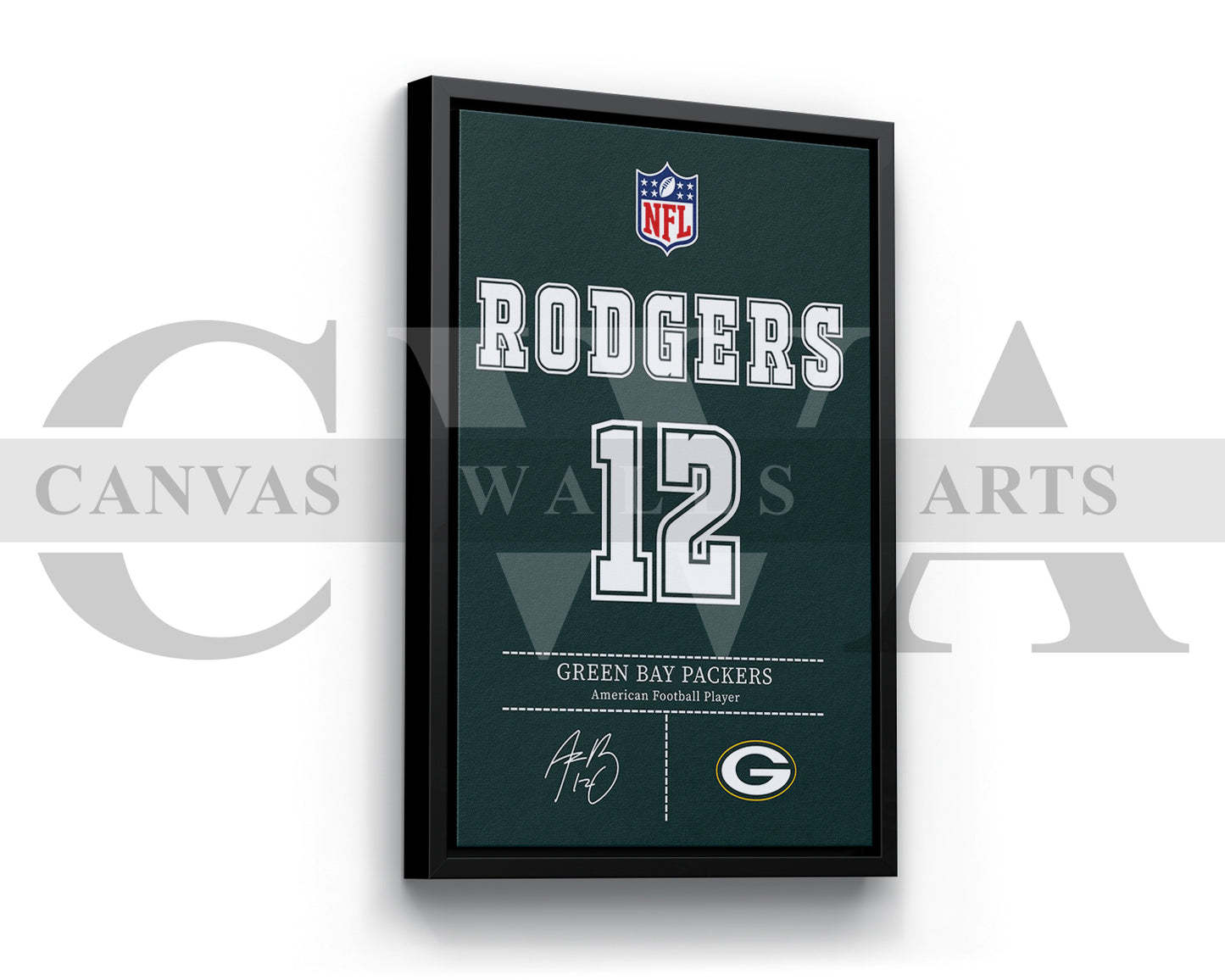 Aaron Rodgers Canvas Wall Art - NFL Jersey Poster | Ready to Hang Sports Canvas Print
