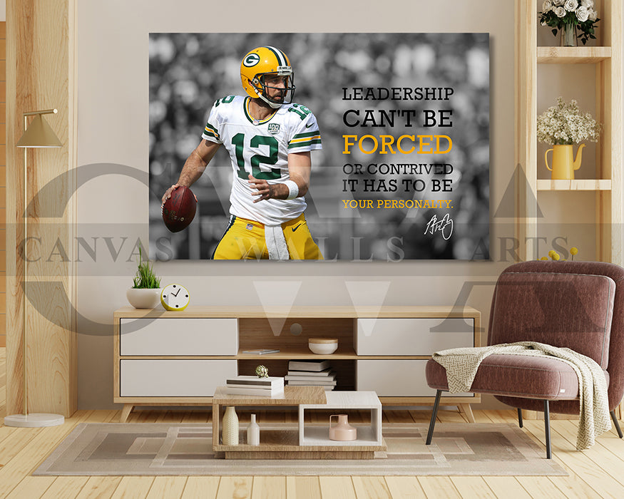 Aaron Rodgers Black & White Canvas Art American Football Canvas Wall Art
