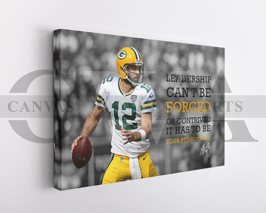 Aaron Rodgers Black & White Canvas Art American Football Canvas Wall Art