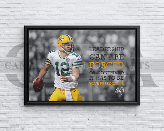 Aaron Rodgers Black & White Canvas Art American Football Canvas Wall Art