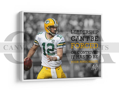 Aaron Rodgers Black & White Canvas Art American Football Canvas Wall Art