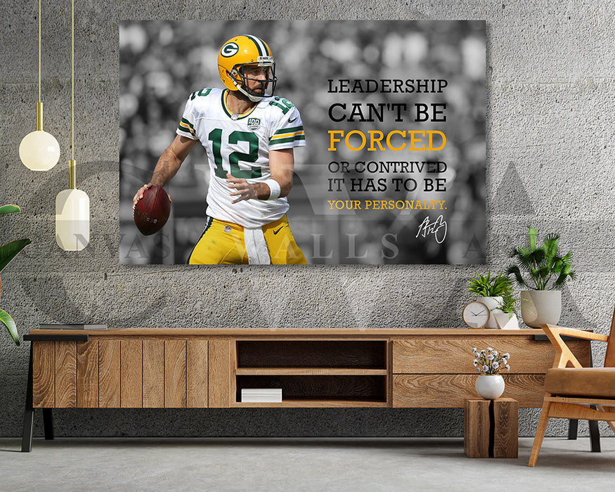 Aaron Rodgers Black & White Canvas Art American Football Canvas Wall Art