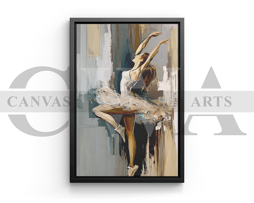 Abstract Ballerina with Brushstrokes Canvas Wall Art