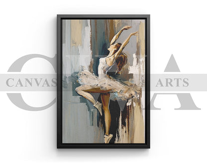 Abstract Ballerina with Brushstrokes Canvas Wall Art