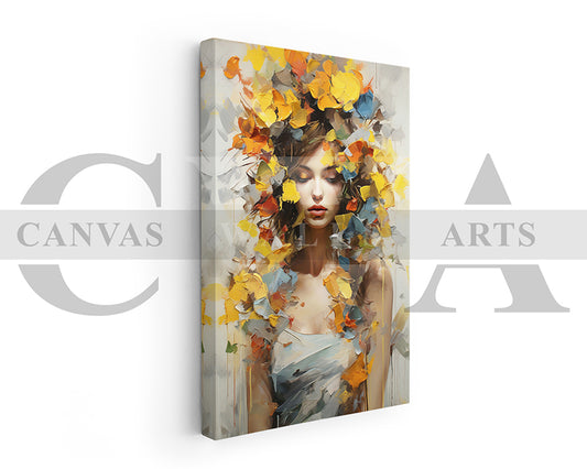 Abstract Flower Woman Modern Wall Art