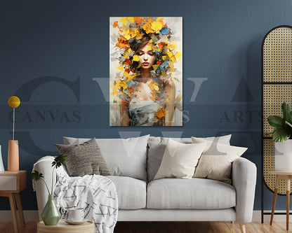 Abstract Flower Woman Modern Wall Art