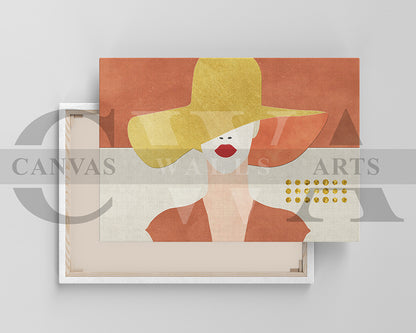 Abstract Geometry Woman Canvas Wall Art