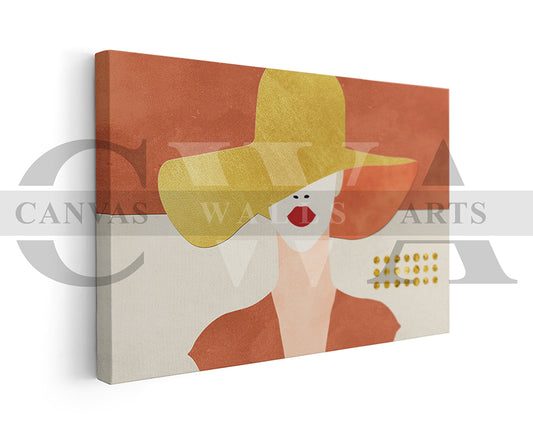 Abstract Geometry Woman Canvas Wall Art
