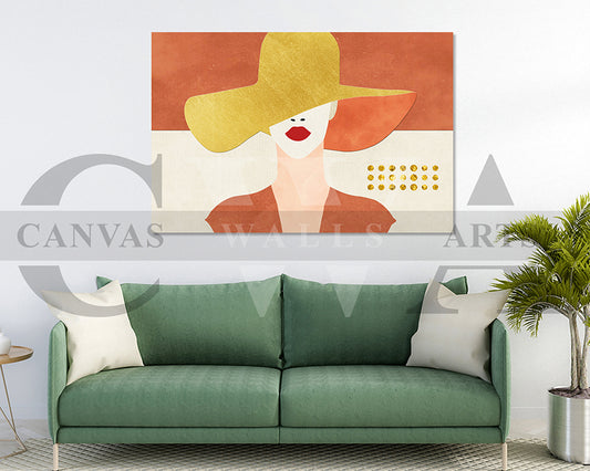 Abstract Geometry Woman Canvas Wall Art