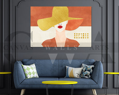Abstract Geometry Woman Canvas Wall Art