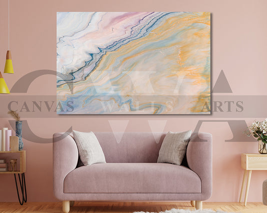 Abstract Liquid Marble Canvas Wall Art
