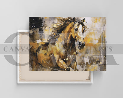 Abstract Paint Horse Canvas Wall Art