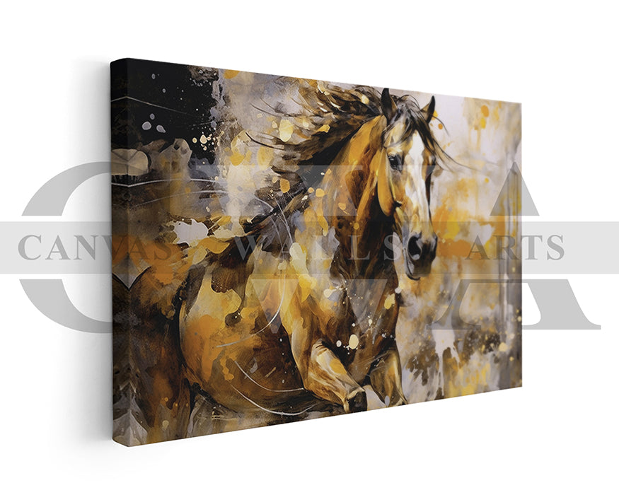 Abstract Paint Horse Canvas Wall Art