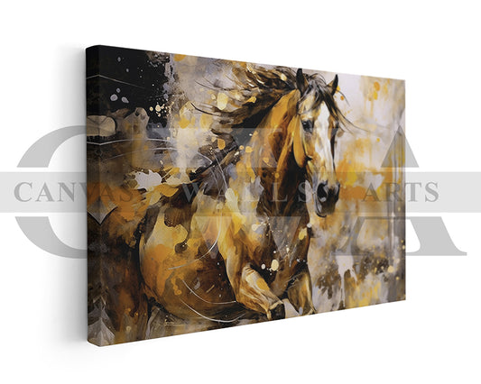 Abstract Paint Horse Canvas Wall Art